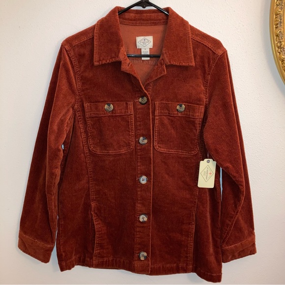 St Johns Bay Corduroy Shirt Jacket Preppy Winter Long Sleeve Boyfriend Shacket - Picture 5 of 17